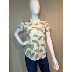 Chaser Women's Top with Tropical Leaves with a Scoop Back Size Small